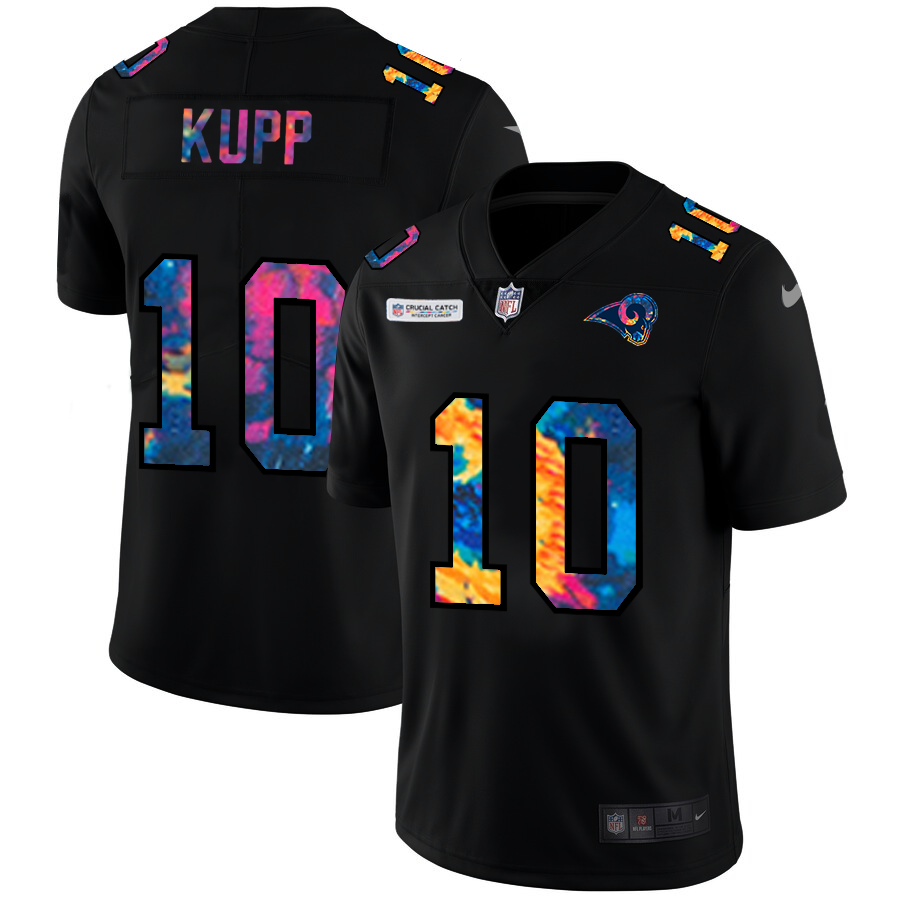 NFL Los Angeles Rams #10 Cooper Kupp Men Nike MultiColor Black 2020 Crucial Catch Vapor Untouchable Limited Jersey